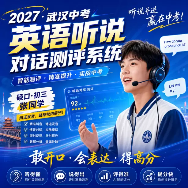 武汉中考听说机考麦克风降噪要求硚口&middot;初三张同学（纠正发音，跻身校内前列）
